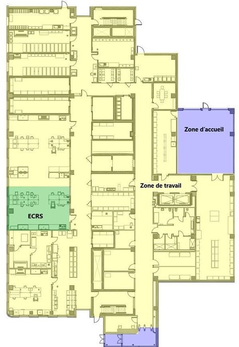 La figure 3 est un exemple de zone de sécurité matérielle. Ici, l'accès à
l'ECRS s'effectue par une zone de sécurité.