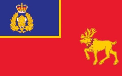 Le caribou est repris des armoiries de Terre-Neuve et fait face au canton. Il porte un collier de croix rouges qui évoque la croix utilisée dans les armoiries.