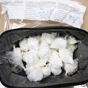 Sac de cocaïne saisi par la GRC au Yukon.
