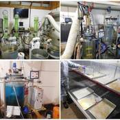 Équipement de chimie à l'intérieur du laboratoire de production de fentanyl