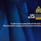 Message d'avertissement publié sur la plateforme d'échange de cryptomonnaies : Ce site et ses cryptoactifs ont été saisis par la GRC