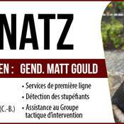Chien de police - Natz<br />
Maître-chien :  - Gend. Matt Gould