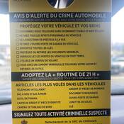 Le verso de l’avis d’alerte offre des conseils sur la façon de protéger votre véhicule et vos biens.