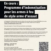 Affiche de Programme d’indemnisation pour les armes à feu de style arme d’assaut du gouvernement fédéral