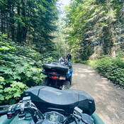 Agent de police effectuant une inspection de sécurité sur le sentier