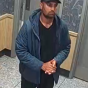 Image captée à l’aide d’une caméra de surveillance et montrant Parminder Grewal, un homme porté disparu à risque élevé.