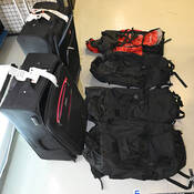 Bagages contenant la drogue saisie au cours de l’enquête.