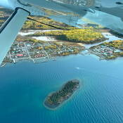 Photo aérienne d’Atlin (C.-B.).
