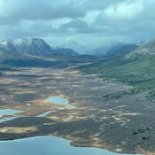 Photo aérienne de la région de la vallée de Sheslay.