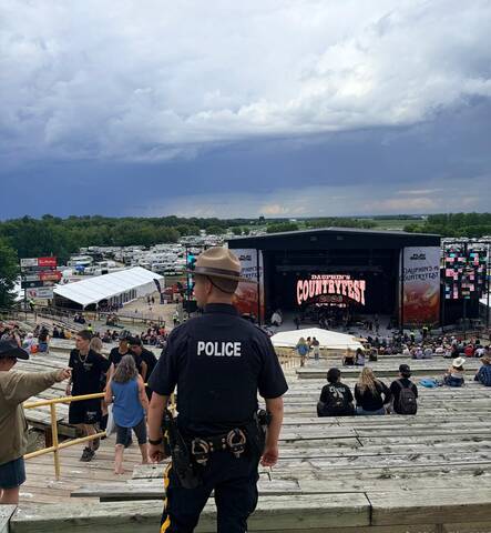 RCMP helped to patrol the festival grounds and campsites during Dauphin Countryfest last weekend.