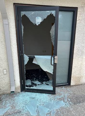 A door window was smashed and two e-bikes stolen from a community safety department office in Portage la Prairie last week.
