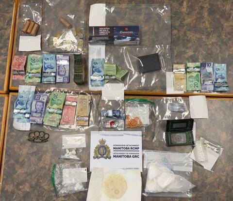 RCMP seized cocaine, crack cocaine, cash, brass knuckles, various drug paraphernalia and unstamped cigarettes following a search warrant at a residence in Fort Alexander on Oct. 12.