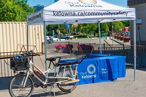 Photo of City of Kelowna bike valet on Mill Street