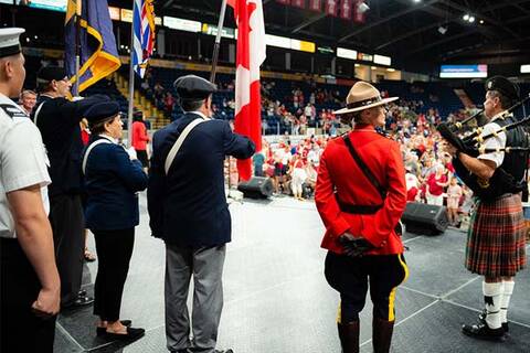 Officer on Canada Day stage