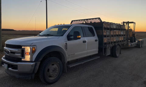 RCMP are searching for a stolen 2019 Ford F-550 SD XLT that was stolen from a Carman business on April 12.