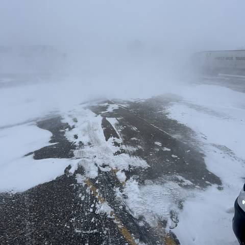 The Trans-Canada Highway near Oakville, Man., on Jan. 16, 2026.