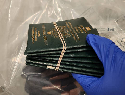 Fraudulent passports seized by the CBSA.