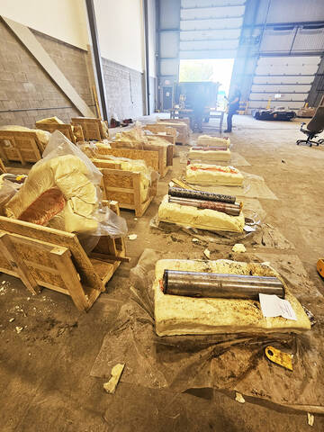 Approximately 67 kg of cocaine were discovered in a shipment of metal cylinders from Colombia.