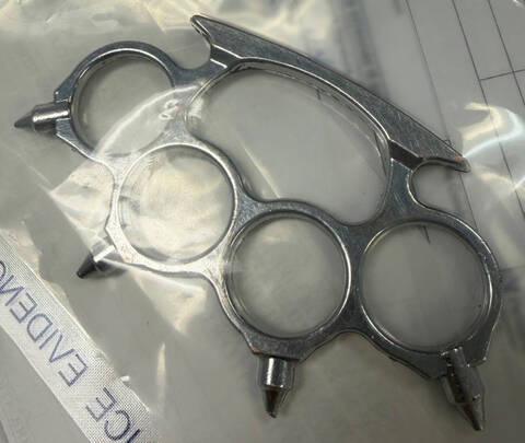 Brass knuckles were seized by Portage la Prairie RCMP after arresting a suspect on April 30.