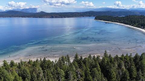 First Point Keefer Bay with Savary Island Government dock and Lund Harbour in the background