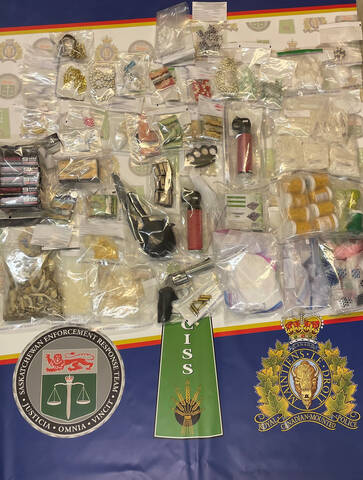 A number of illicit substances and weapons